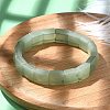 Square Natural Green Aventurine Beads Stretch Bracelets for Women Men BJEW-C097-06O-3