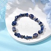 Natural Sodalite Cuboid & Lapis Lazuli Chip Beaded Stretch Bracelets for Women BJEW-JB10808-07-2