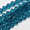 Imitate Austrian Crystal Bicone Glass Beads Strands GLAA-F029-4x4mm-01-1