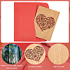 Rectangle with Pattern Wooden Greeting Cards DIY-CP0006-75G-5