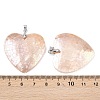 Natural Pink Shell Heart Pendants KK-C135-09B-3
