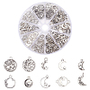  Elit 165pcs 10 Style Moon & Star Alloy Ring Pendants and Links Connector FIND-PH0006-44-8