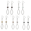 Natural Mixed Stone Horse Eye Dangle Earrings EJEW-JE06814-3
