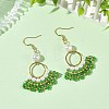 Glass Braided Beads Dangle Earrings EJEW-MZ00747-3