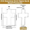 12Pcs 304 Stainless Steel Open Back Bezel Pendants PALLOY-BBC00013-2