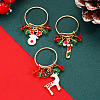 Christmas Adjustable Alloy Rhinestone Enamel Finger Rings FS-WG94CC2-10-1