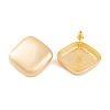 Rhombus Drawbench Brass Stud Earrings for Women EJEW-G391-15G-2