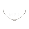 201 Stainless Steel Leaf Pendant 304 Stainless Steel Chain Necklaces NJEW-JN05674-1