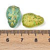 Baking Paint and Golden Metal Enlaced Glass Beads DGLA-T004-16M-3