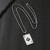 304 Stainless Steel Enamel Black Ace of Spades Playing Card Pendant Necklaces WG24A40-01-1