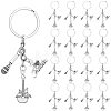 20Pcs Music Alloy Microphone & Word & Guitar Keychains KEYC-SC00042-1