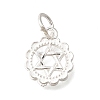 925 Sterling Silver Flower Star of David Charms STER-F059-02S-1