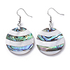 White Shell & Abalone Shell/Paua Shell Dangle Earrings EJEW-K081-03L-1