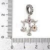 Brass Colorful Rhinestone European Dangle Charms LS-KK-P324-07P-3