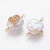 Natural Pearl Links connectors PEAR-F012-06G-D-2