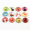 Half Round/Dome Christmas Reindeer/Stag Pattern Glass Flatback Cabochons for DIY Projects X-GGLA-Q037-12mm-39-1