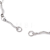 2Pcs 2 Colors 304 Stainless Steel Wave Bar Link Chain Slider Bracelet Makings AJEW-JB01256-3