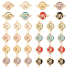32Pcs 8 Colors Glass Connector Charms GLAA-AR0001-31-1