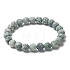 Natural Green Spot Jasper Bead Stretch Bracelets X-BJEW-K212-B-017-4