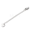 304 Stainless Steel Chain Extender with Flat Round Charms STAS-G383-04P-1
