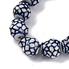 Handmade Blue and White Porcelain Beads Strands PORC-I027-13A-3