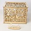 Rectangle Hollow Wood Wedding Card Box with Iron Lock HULI-PW0002-148C-1