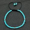 Adjustable Synthetic Turquoise Braided Beaded Bracelets for Women LG9619-7-1