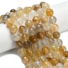 Grade A Natural Yellow Hematoid Quartz Beads Strands G-L642-F04-12mm-1