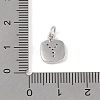Rack Plating Brass Micro Pave CLear Cubic Zirconia Charms KK-E110-14P-Y-3