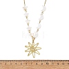 Alloy Sun Pendant 304 Stainless Steel Cable Chain Necklaces for Women NJEW-JN06696-4