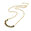 Natural Larvikite Chip Beaded Necklaces NJEW-C070-04G-02-2