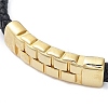 Men's Braided Black PU Leather Cord Bracelets BJEW-K243-68G-2