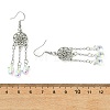 Glass Teardrop Tassel Chandelier Earrings EJEW-JE07177-5