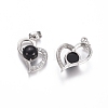 Natural Black Agate Pendants G-L512-O09-2