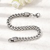201 Stainless Steel Curb Chain Bracelets for Men STAS-T077-03P-2