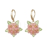 Valentine's Day Flower Natural Malaysian Jade & Glass Seed Beaded Leverback Earrings EJEW-MZ00700-01-2