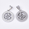 201 Stainless Steel Filigree Pendants STAS-N089-44P-2