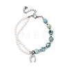 Brass Micro Pave Clear Cubic Zirconia Charm Bracelets BJEW-JB13748-01-3