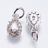 Brass Micro Pave Cubic Zirconia Charms RB-I077-15-RS-3