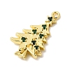 Christmas Brass Micro Pave Cubic Zirconia Pendants KK-L258-04G-A02-2