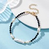 Natural Baroque Keshi Pearl Stick & Bicone Glass Beaded Bracelets for Women BJEW-TA00726-2
