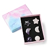 Natural Gemstone Healing Moon & Star & Round Ornaments AJEW-FS0001-12B-1