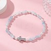 Natural Aquamarine Beaded Stretch Bracelets BJEW-JB13199-04-1