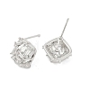 Brass Micro Pave Cubic Zirconia Stud Earring Findings KK-Z094-11P-2