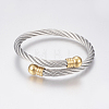 304 Stainless Steel Torque Bangles BJEW-G584-18A-2