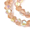 AB Color Plated Transparent Glass Beads Strands GLAA-G127-01-01E-4