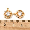 Brass Micro Pave Clear Cubic Zirconia Charms KK-Z057-04G-3