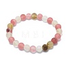 Frosted Tigerskin Glass Bead Stretch Bracelets BJEW-K212-A-016-2