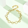 304 Stainless Steel Round Ring Link Chain Bracelets for Women BJEW-F536-01G-1