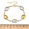 Two Tone Oval 304 Stainless Steel Link Bracelets for Women BJEW-A169-12GP-5